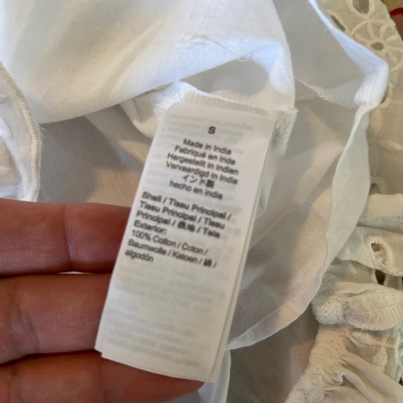 J CREW Size Small White Eyelet Dress Tie Waist Scalloped Edges Ethereal $148 NWT - Picture 12 of 16